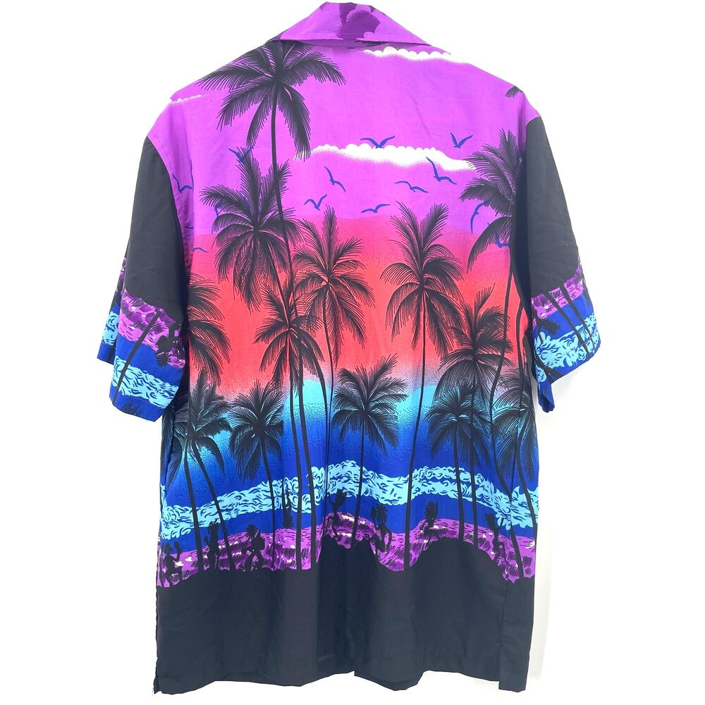 India Boutique Men's Hawaiian Button Down Shirt Short Sleeves, Sz M Beach *READ* - Picture 2 of 9